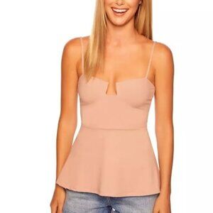 Susana Monaco Flared Angle Wire String Tank Top in Brioche Size M